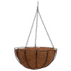 Kvetináč Strend Pro LC-CocoH-24, 35x35x17 cm, visiaci, oceľ/kokos, závesný, s retiazkou a vešiakom