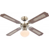 Globo Lighting Champion stropný ventilátor 1x60 W biela-mosadzná-drevená 0309