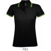SOL'S | Pasadena Women, Dámske polo, čierna - zelená lime, S