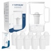Sklenená filtračná kanvica Wessper 3 l biela + 10 x Filter aquaclassic 77 g