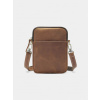 Pánska kožená crossbody taška cez rameno hnedá