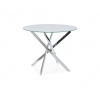 SIGNAL MEBLE Okrúhly jedálenský stôl AGIS WHITE, chróm/biely efekt mramoru