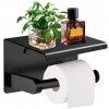 Nástenný držiak na papier Gockowiak čierny kovový s poličkou