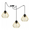 Light Home Závesné svietidlo Nuvola Spider 1, 3x zlaté drôtené tienidlo