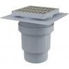 Podlahová vpust 150×150/110 mm přímá, mřížka nerez Alcadrain APV13 (Alcadrain APV13)