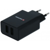 Nabíjačka do siete Swissten sieťový adaptér SMART IC 2.1A + kábel micro USB 1.2m čierny (22052000)
