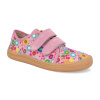 Barefoot plátěnky Froddo - Canvas Pink+ růžové kytičky