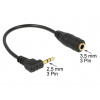 Delock audio stereo kabel 2,5 mm samec pravoúhlý na 3,5 mm samice,3 pin 14 cm 65397 DeLock