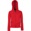 Fruit of the Loom Mikina Premium Lady-Fit Hooded Jacket s kapucí na zip, dámská COT16211800403-red L Červená