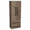 Swiss aqua technologies Koupelnová skříňka vysoká s černou úchytkou SAT Cube Way 60x163x33 cm dub Wellington mat CUBE3CV60DW