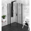 Polysan ZOOM LINE BLACK štvrťkruhový sprchový kút 90x90cm sklo Číre R550 Krídlové dv. Ľavý SPH ZL2615BL