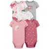 CARTERS CARTER'S Body krátky rukáv Variant: CARTER'S Body krátky rukáv Pink Heart dievča 5ks NB/ veľ. 56