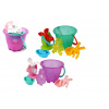 Teddies Sada na piesok ak vode plast vedro, mlynček s doplnkami v sieťke 20x19cm