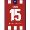 Superfutbal Maketa dresu Atlético Madrid, červená / biela Rozmer: A3, Meno a číslo: Savić 15