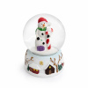 DECOLED Vianočný snehuliak so snehuliakom 4,8 × 6,2 × 4,8 cm, stojaci
