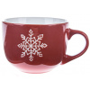 Vianočný hrnček Snehová vločka 500 ml, červený