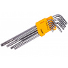 Súprava predĺžených TORX kľúčov s otvorom 9 ks - HT260910