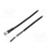 Připojovací kabel M8 PIN 3 přímý Dél 5m zástrčka 1A -10÷80°C