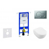 Geberit Duofix Modul na závesné WC s tlačidlom Sigma01, matný chróm + Villeroy Boch - WC a doska, DirectFlush, SoftClose, CeramicPlus 111.355.00.5 NI3