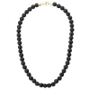 Manoki Pánský náhrdelník Fernando Gold - 8 mm lávový kámen X-NH1367/70 Černá 70 cm