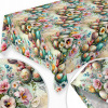 Veľkonočný teflónový obrus – Vajíčka a jarné kvety Veľkosť: 140x220 cm na elegantné sviatočné stolovanie