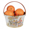 Clayre & Eef Plechový dekoratívny veľkonočný kýblik s králikmi Happy Easter - Ø 19*10 cm - Clayre & Eef