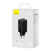 Baseus Baseus Travel Charger GaN5 Pro Fast wall charger, C+C+U, QC, AFC, PD 65W with Type-C to Type-C (100W) 1m, Black EU (CCGP120201)