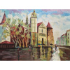 Košice po daždi - akad. mal. Varuzhan Aghamyan, originálny, ručne maľovaný obraz L (do veľkosti 95x95cm) Viac farieb