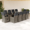 11dílný zahradní bistro set s poduškami šedý polyratan 3277242