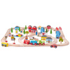 Bigjigs Toys Bigjigs Rail Drevené vláčikodráhy Mesto a dedina 101 kusov