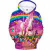 Mikina - UNICORN DETSKÁ MIKERSHURSHIRSKÁ VEĽKOSŤ 146 Black, viacnásobné rukávy (3D Unicorn Unicorn mikina Všetky veľkosti)