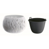 kvetináč 23,8cm BOWL SANDY DSK240-S449 biely plastový PROSPERPLAST