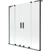Mexen Velar L Duo vaňová zástena dvojkrídlová posuvná 150 x 150 cm, transparentná, čierna - 896-150-003-02-70
