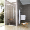 Ravak Pivot - Sprchové dvere otočné pivotové dvojdielne PDOP2-120, 116-121 cm-farba biela/chróm, sklo transparent 03GG0100Z1