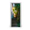 Fototapeta samolepiace dvere staré mesto schody 75x205