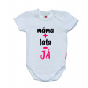 Dětské body s vtipným českým potiskem, Gama, krátký rukáv, máma+táta=JÁ, holčičí velikost 74