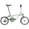 Skladací bicykel Brompton C Line Black Edition, Matcha Green typ riadidiel S