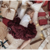 Sukňa manufaktura frill burgundsko 6-12 m (Pettiskirt bordo tylové sukňu)