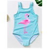 Detské plavky - Jeden -kus outfit. 110 biela, čierna (Super Blue Flamingo Swimsuit Veľkosť 170/116)