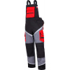 Lahti Pro Dungarees čierno-šedo-červené 100% bavlna s reflexným lemom, 