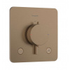 Hansgrohe Ecostat Comfort Q Termostatická batéria pod omietku, na 2 spotrebiče, kefovaný bronz 33717140-HG