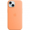 iPhone 15+ Silicone Case with MS - Orange Sorbet MT173ZM/A