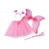 1 komplet ružový svetlý karnevalový kostým - motýľ
