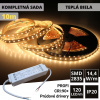 LEDprodukt 10m PROFI LED pásik 120LED/m SMD2835 prúd. driver teplá b. 14,4W/m IP20 24V KOMPLETNÁ SADA