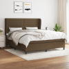 vidaXL Boxspring posteľ s matracom tmavohnedá 160x200 cm látka - Hnedá - 9192-150966