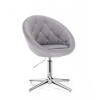 LuxuryForm DESIGN Kozmetické kreslo VERA na striebornom kríži - šedé