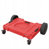 Transportná platforma Qbrick červená s brzdou, nosnosť 120 kg
