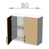 Casarredo CRAFT skrinka s odkvapkávačom 80, WD8072, grafit/dub tabaco