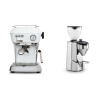 Ascaso Dream ONE, Cloud White + Rocket Espresso SUPER FAUSTO, chrome