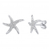 Stříbrné náušnice mořské hvězdice Astra s čirými Brilliance Zirconia MW03443E